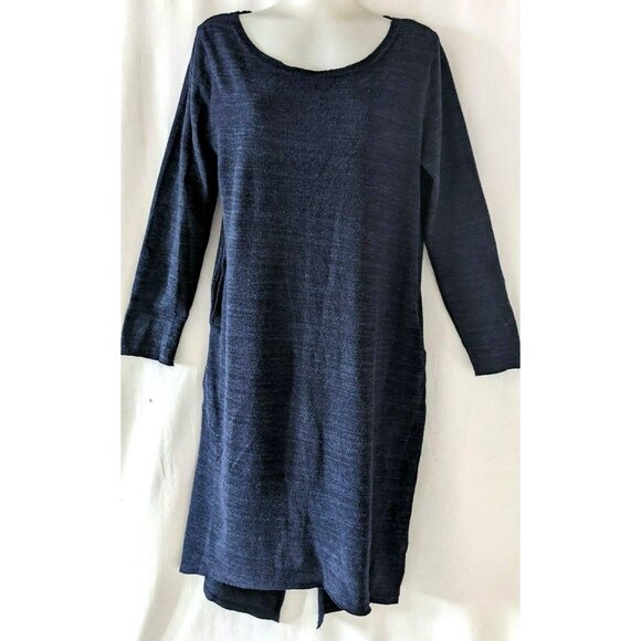 Moth Anthropologie Women Sweater Dress Navy Knit Hi-Lo Assimertic Size S - Picture 1 of 9